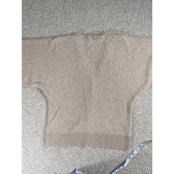 LN 100%CASHMERE MEDIUM WEIGHT Cullen balloon sleeve cardigan sweater Beige - Picture 9 of 14